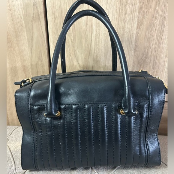 Ralph Lauren Black Leather Handbag 12 X 10 - Picture 10 of 12